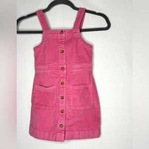 J Crew Crewcuts Girls Pocket Corduroy Jumper Dress Sz 5 Pink Spring Easter